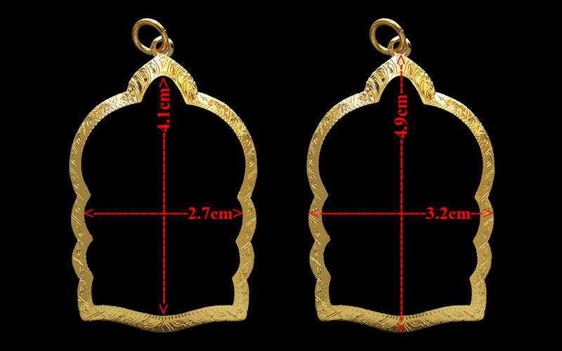 กรอบทองหัวเต่า โชว์หู มือ1ใส่ เหรียญนั่งพานชนะมาร, บ้านคลอง หลวงพ่อคูณ วัดบ้านไร่ จ.นครราชสีมา2.30g