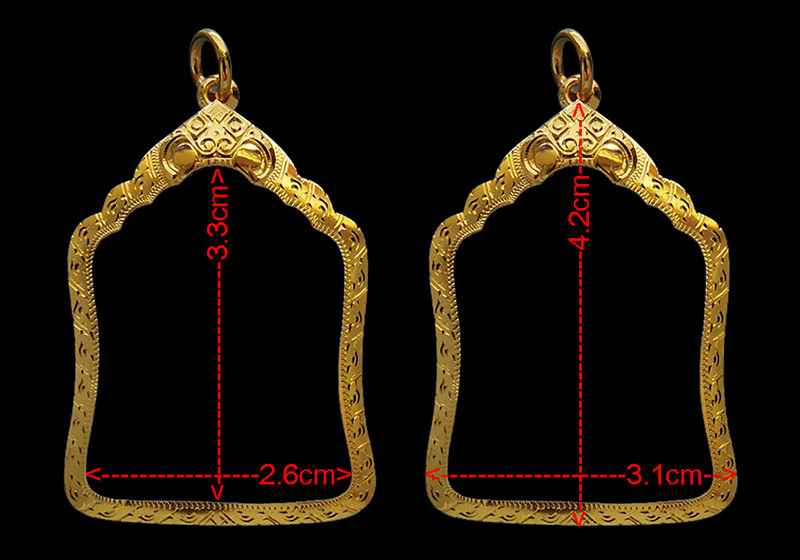 กรอบทองยกซุ้ม มือ1ใส่ เหรียญมณฑป หลวงพ่อพรหม วัดช่องแค จ.นครสวรรค์ น้ำหนัก 2.49กรัม