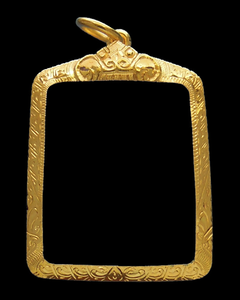 กรอบทองยกซุ้ม มือ1ใส่ พระคำข้าว, คำหมาก หลวงพ่อฤาษีลิงดำ วัดท่าซุง จ.อุทัยธานีน้ำหนัก2.84กรัม