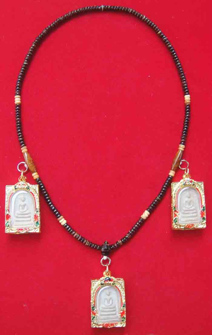 (((วัดใจเคาะเดียว10 บาทแดง)))สร้อยผสมเม็ดกะลาตาเดียว+หัวกลางไม้มงคล ความยาว ๒๕ นิ้ว แบบ ๓ ห่วง ๒ เส้