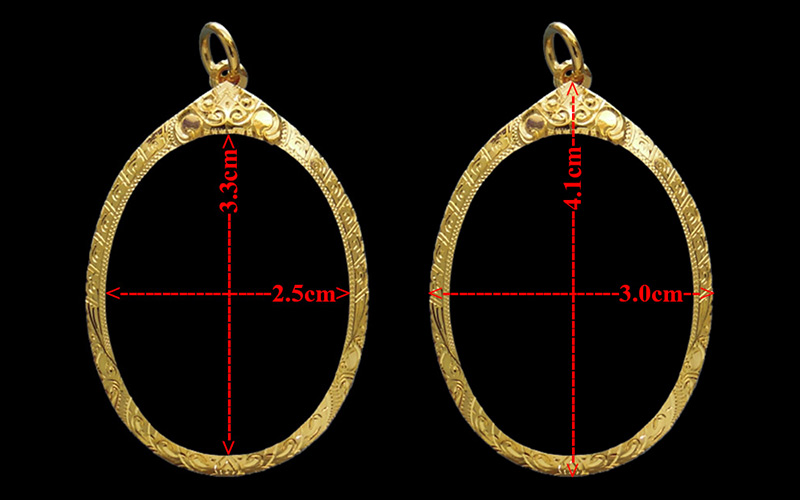 กรอบทอง ยกซุ้ม มือ1ใส่ เหรียญปรก8รอบ ปรกไตรมาส ห่วงเชื่อม เจริญพร พระเจ้าตาก วัดยายร้า หลวงปู่ทิม