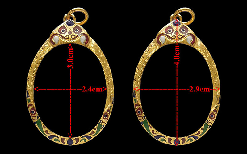 กรอบทองลงยา ยกซุ้มบน+ล่าง มือ1 ใส่ เหรียญแม่น้ำคู้ หลวงปู่ทิม จ.ระยอง, เหรียญ2517หลวงพ่อคูณ3.31กรัม