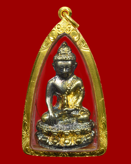 พระกริ่งชินบัญชร รุ่นมงคลศิลาฤกษ์ หลวงปู่ทิม วัดละหารไร่ จ.ระยอง 2537 กะไหล่2กษัตริย์ ทอง+เงิน