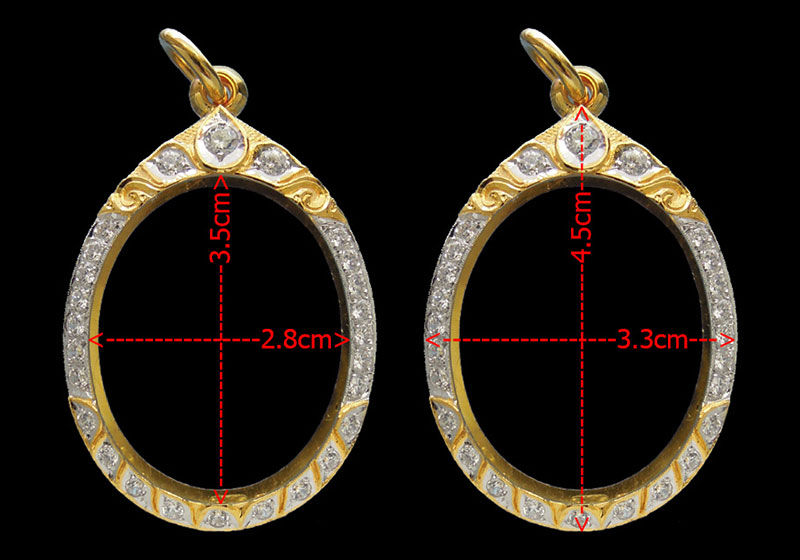 ตลับทองคำฝังเพชรรัสเซีย26เม็ด ยกซุ้มบน+ล่าง มือ1ใส่ เหรียญปรก8รอบ ปรกไตรมาส ห่วงเชื่อม ลป.ทิม18.11g