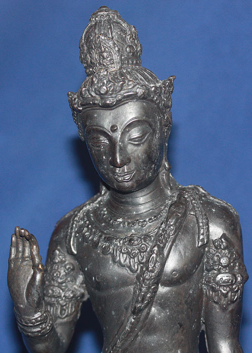 จตุคามรามเทพ รุ่นมีวาสนา วัดพระมหาธาตุนครศรีธรรมราช เนื้อโลหะรมดำ 5 นิ้ว