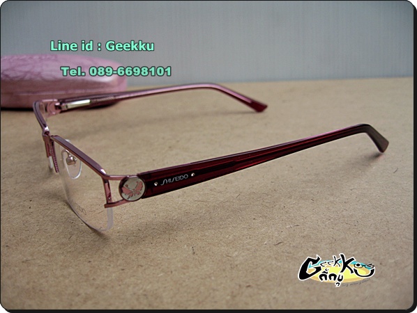 กรอบแว่นตา SHISEIDO (S-2) ทรงครึ่งกรอบสีชมพู 