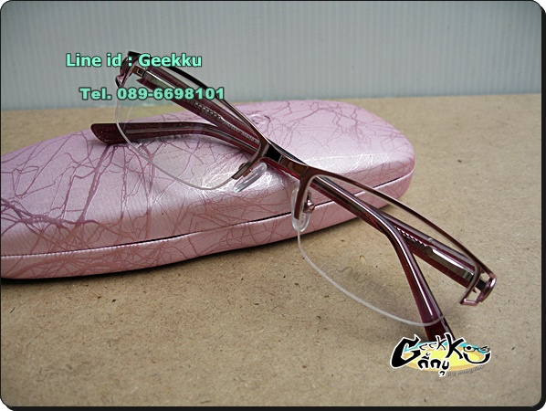 กรอบแว่นตา SHISEIDO (S-2) ทรงครึ่งกรอบสีชมพู 