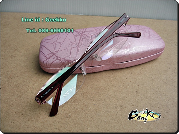 กรอบแว่นตา SHISEIDO (S-2) ทรงครึ่งกรอบสีชมพู 