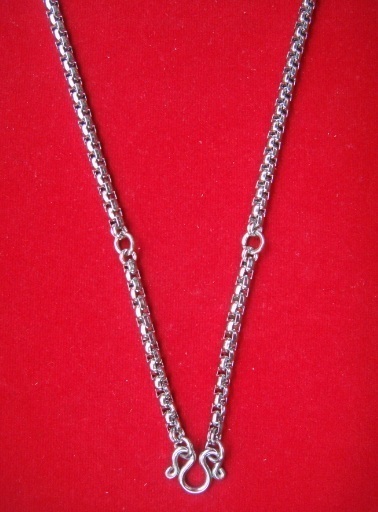 ++สร้อยสแตนเลส ลาย ผ่าหวายกลม 3 ห่วง เสริมห่วงคู่ ยาว 24นิ้ว+++