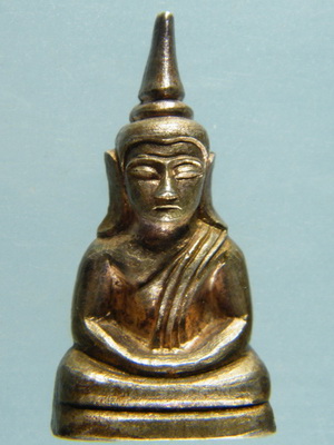 (เคาะเดียว) รูปหล่อพระปางสมาธิ เนื้อเงิน หลังยันต์ ไม่ทราบวัด