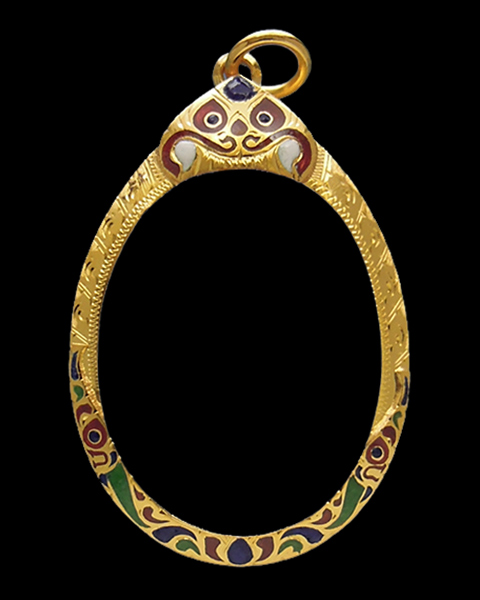 กรอบทองลงยา ยกซุ้มบน+ล่าง มือ1 ใส่ เหรียญแม่น้ำคู้ หลวงปู่ทิม จ.ระยอง, เหรียญ2517หลวงพ่อคูณ3.31กรัม