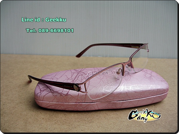 กรอบแว่นตา SHISEIDO ทรงครึ่งกรอบสีชมพู สวยหวานน่ารักมากค่ะ ขาสปริง เอาไปตัดเลนส์สายตาได้ค่ะ