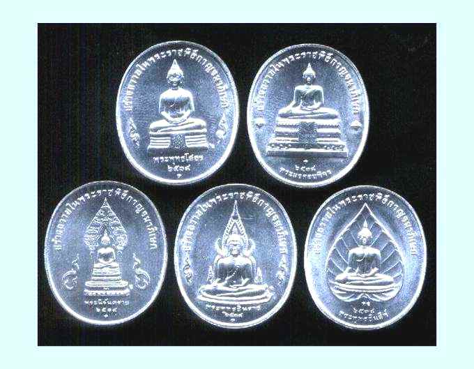 พระพุทธปัญจภาคีเนื้อเงิน พิมพ์ใหญ่ (1ชุด 5 เหรียญ)