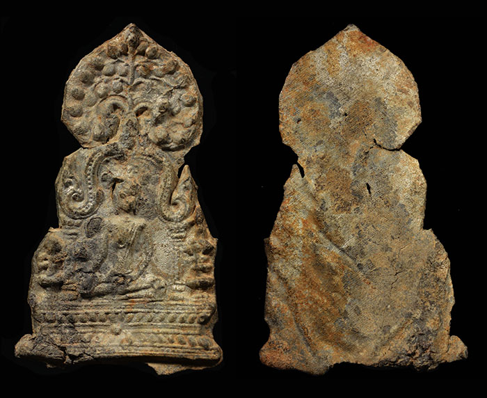 พระกรุวัดราชบูรณะ พิมพ์ซุ้มร่มโพธิ์ เนื้อชินเงิน