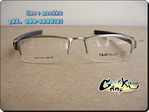 กรอบ แว่นตา Tag ทรงครึ่งกรอบสีเงิน 