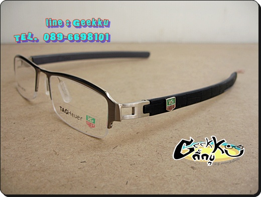 กรอบ แว่นตา Tag ทรงครึ่งกรอบสีเงิน 