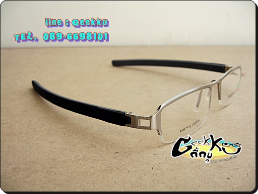 กรอบ แว่นตา Tag ทรงครึ่งกรอบสีเงิน 