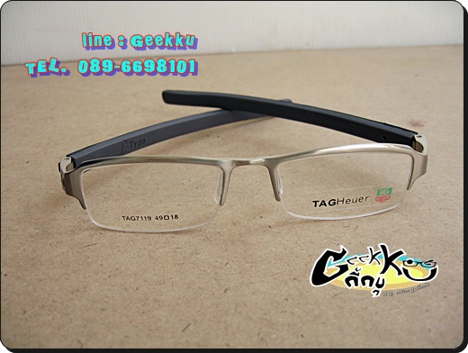 กรอบ แว่นตา Tag ทรงครึ่งกรอบสีเงิน 