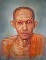 ภาพวาดสีน้ำมัน หลวงพ่อเกษม เขมโก งานเพ้นท์บนเฟรมผ้าใบ canvas ขนาด 30 x 40 cm.