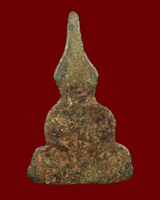 ท่ากระดาน หลวงพ่อนารถ วัดศรีโลหะฯ พิมพ์เล็ก ตะกั่วสนิมแดงๆ ปิดทองเดิม (พระหนา)กาญจนบุรี