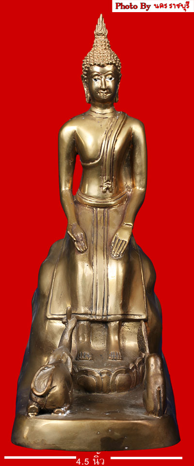 พระบูชาเนื้อทองเหลืองปางป่าเรไรย์ พระประจำวันพุธ กลางคืน