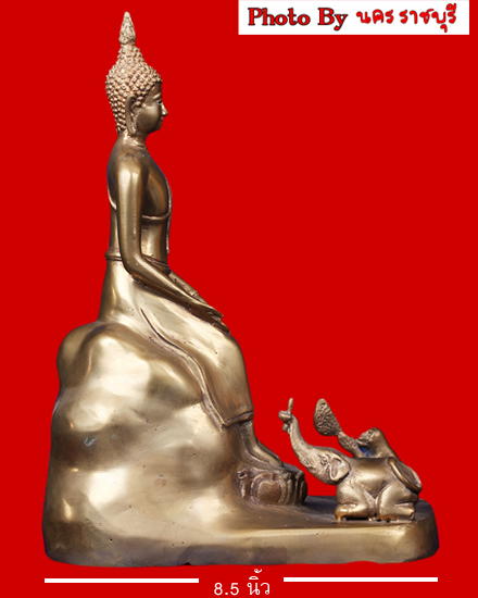 พระบูชาเนื้อทองเหลืองปางป่าเรไรย์ พระประจำวันพุธ กลางคืน