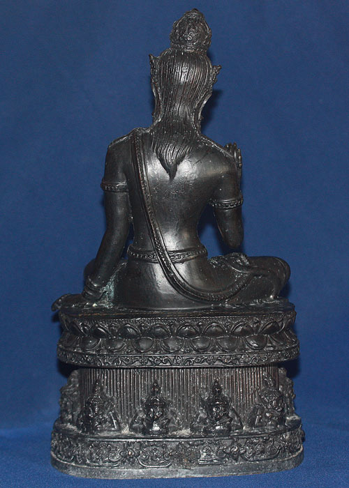 จตุคามรามเทพ รุ่นมีวาสนา วัดพระมหาธาตุนครศรีธรรมราช เนื้อโลหะรมดำ 5 นิ้ว