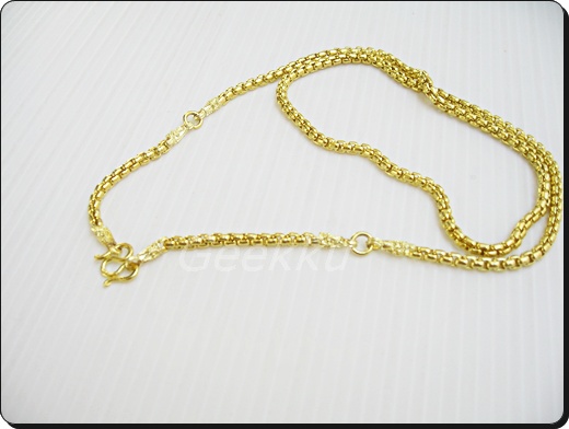 สร้อยคอเนื้อทองเหลืองแท้ ยาว 25 นิ้ว 3 ห่วง 