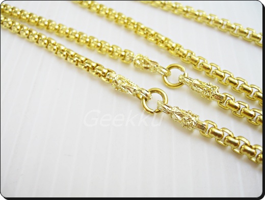 สร้อยคอเนื้อทองเหลืองแท้ ยาว 25 นิ้ว 3 ห่วง 