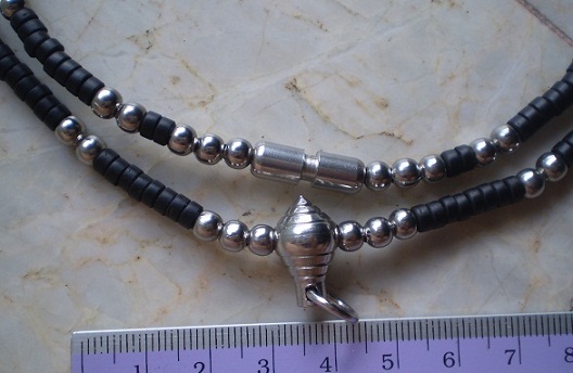 สร้อยกะลาตาเดียว  5 ห่วง  บวกเม็ดสแตนเลส  หัวขุน  เคาะเดียว 