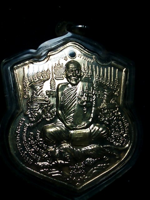 เหรียญพยัคฆ์ 5 พลัง หลวงปู่กาหลง เนื้ออัลปาก้า สวยมาก ๆ พร้อมเลี่ยม