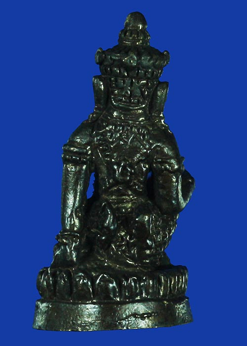 ลอยองค์จิ๋ว จตุคามรามเทพ รุ่นเงินไหลมา 3 เนื้อนวโลหะ ขนาด 2 CM. พร้อมกล่องเดิมจากวัด