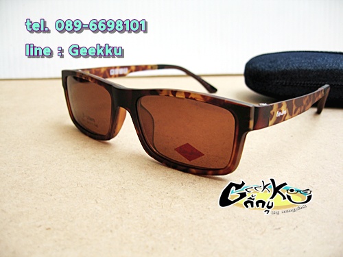 กรอบแว่นตา Cooper  (6001-col.5) **ของแท้ ** ทรงกรอบเต็มสีน้ำตาลลายกระ  มีคลิปกันแดด (เลนส์ Porarized