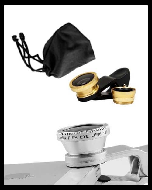 เลนส์กล้อง 3in1 Universal clip Lens สีดำขอบทอง ใช้สำหรับถ่ายพระเครื่อง 