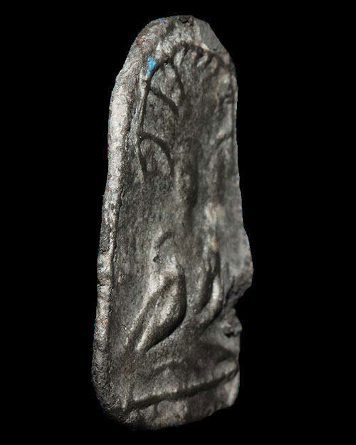 พระขุนแผนใบพุทรา เนื้อชินเงินผิวปรอท กรุวัดราชบูรณะ จ.พระนครศรีอยุธยา