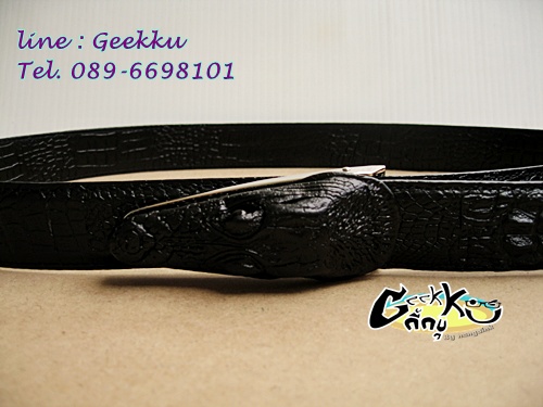 เข็มขัดหัวจระเข้สายหนังแท้ 
