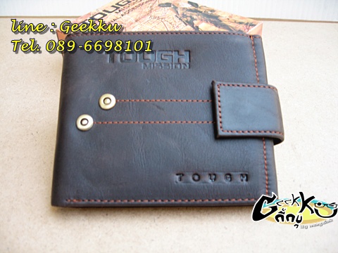 กระเป๋าตังค์ Tough (T03) หนังแท้สีน้ำตาล 