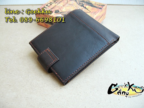 กระเป๋าตังค์ Tough (T03) หนังแท้สีน้ำตาล 