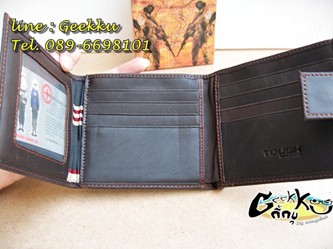 กระเป๋าตังค์ Tough (T03) หนังแท้สีน้ำตาล 