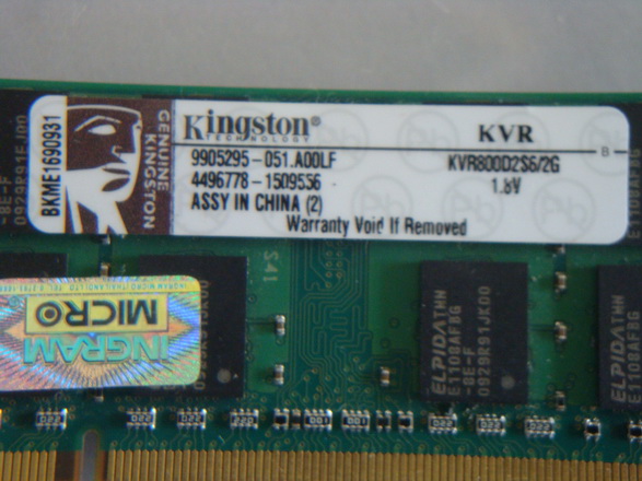 Ram Notebook Kingston DDR2 2Gb/800  KVR800D2S6/2G  1.8V