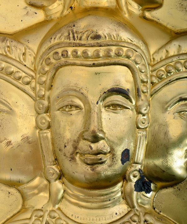 แผ่นปั๊มแสตมป์ยันต์ข้าง เศียรหลักเมืองนครศรีธรรมราช รุ่นปาฏิหาริย์ ราชันดำ