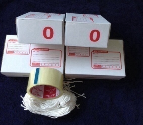 **กรุณาอย่าโยน 300 บาท///กล่องไปรษณีย์ไดคัทสีขาว No. 0 ขนาด 11*17*6ซม. + เชือก เทปกาวใสม้วนใหญ่
