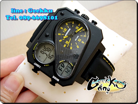 นาฬิกา US SUBMARINE  ดีไซน์เก๋  บอดี้เหลี่ยม ใช้งานได้ 2 ระบบ