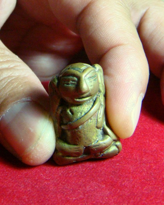 รูปหล่อโบราณพิมพ์พระสังกัจจายน์เชียงแสน เนื้อโลหะสำริด