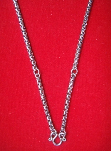 ++สร้อยสแตนเลส ลาย ผ่าหวายกลม 3 ห่วง เสริมห่วงคู่ ยาว 24นิ้ว+++