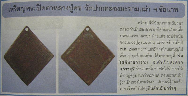 พระปิดตาหลวงปู่ศุข ออกวัดโชติการาม รุ่นแรก พิมพ์ข้าวหลามตัด