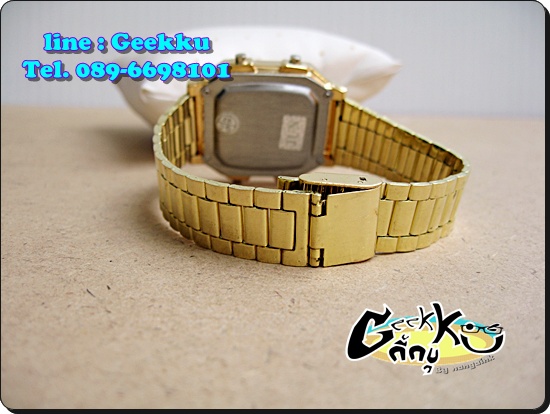 นาฬิกา เรือนทอง สวย หรู ระบบดิจิตอล มีไฟ