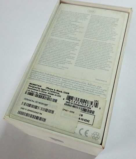 กล่อง iPhone 32GB ของแท้ ไทยโมเดลTH พร้อมเข็มจิ้มซิม