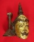 หลวงปู่กาหลง วัดเขาแหลม จ.สระแก้ว เศียรพระลักษณ์หน้าทองเนื้อสัมฤทธิ์ขนาดตั้งบูชาหน้ารถ รุ่นจักรพรรดิ