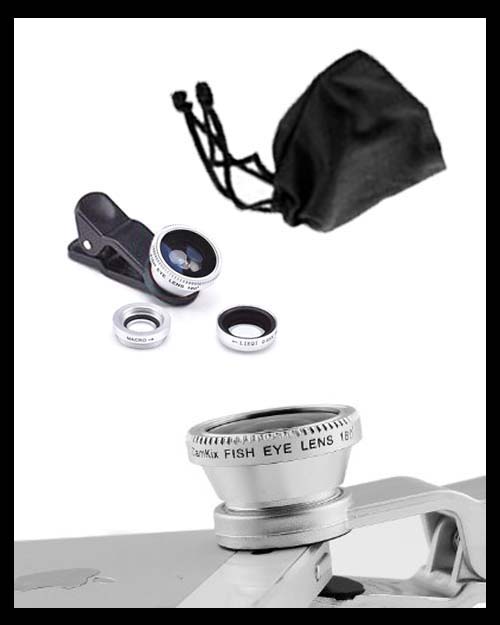 มินิขาตั้งกล้อง + อแดบเตอร์ + universal clip lens (อันนี้ขอบเงินครับ)